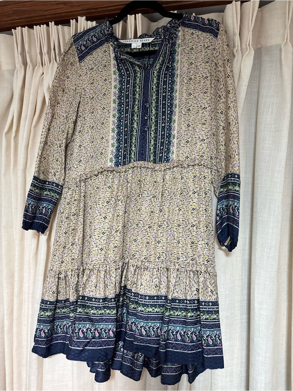 Veronica Beard Lumi Mix Print Silk Dress - Picture 6 of 9